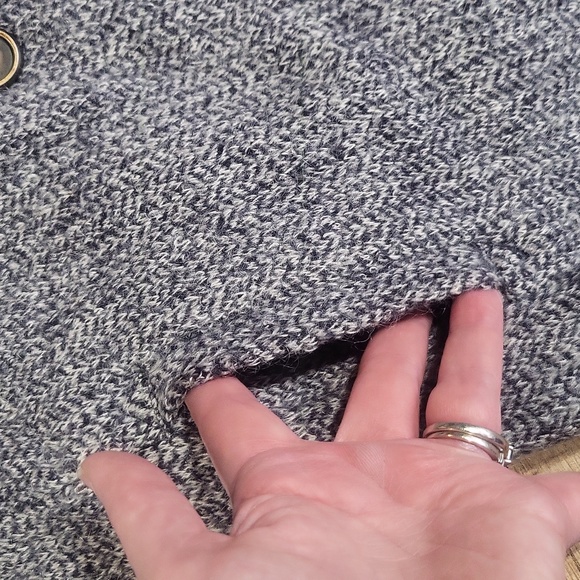 The Barn made in the Netherlands Black Gray Wool Mohair Long Coat - Picture 5 of 15